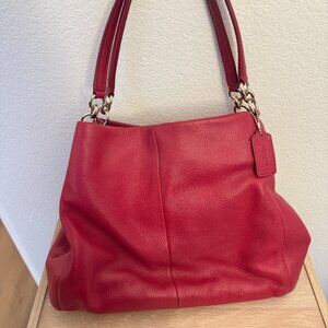 COACH Phoebe Red Shoulder Bag Purse 2016